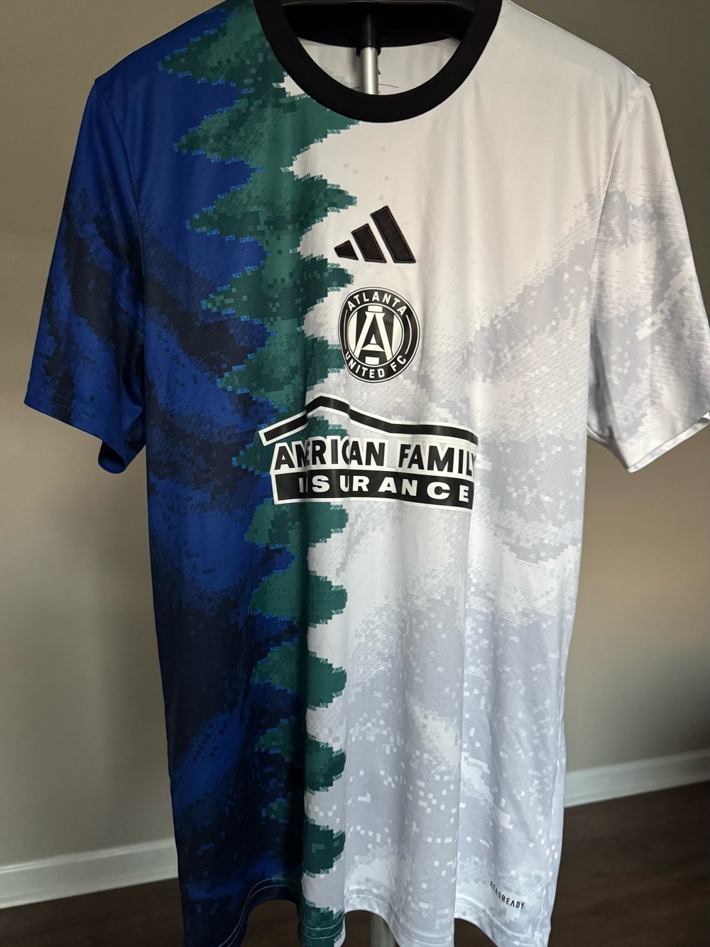 adidas Atlanta United FC Men's Split Blue/Green/White Soccer Jersey